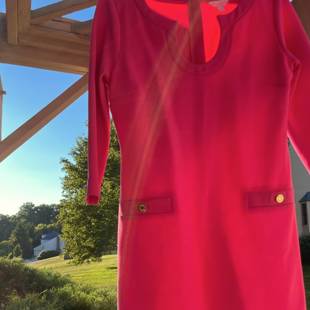 LILLY PULITZER CHARLENA HOT PINK LARGE KNIT SHIFT in GUC
